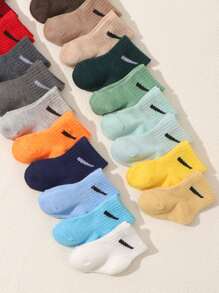 10 Pairs Baby Solid Candy Color Casual Socks, Spring/Summer