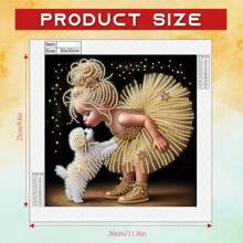 DIY Diamond Painting Kit - Cartoon Girl And Puppy, With Unique Shaped Diamonds, Perfect Decorative Gift Idea For Home, Living Room, Bedroom