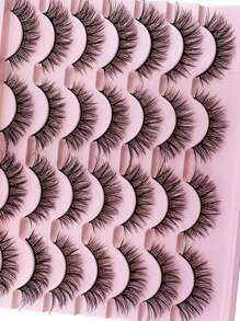 LIMEIKAI 14 Paar 14mm 3D Kunstmink Wimpern, natürliche flauschige Katzenaugen zarte Wimpernsets, geeignet für Partys, Bälle und weitere Anlässe