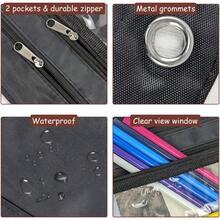 YoeeJob 1 Pack Pencil Pouch For 3 Ring Binder Expandable Binder Pouches With Zipper Large Capacity Pen Holder Case With Clear Window School Class Office Organizers Black Give Her A Gift - Black - View 3