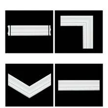 1pc 3D Three-Dimensional Waistline Wall Sticker Anti-Collision Strip (Self-Adhesive Foam), (6cm Wide) Background Wall Border Decoration, Top Corner Door Frame Edge Strip, Skirting Edge Strip, Waterproof Anti-Collision Wall Corner Decoration, Beautify Three-Dimensional Foam Waistline - White - View 6