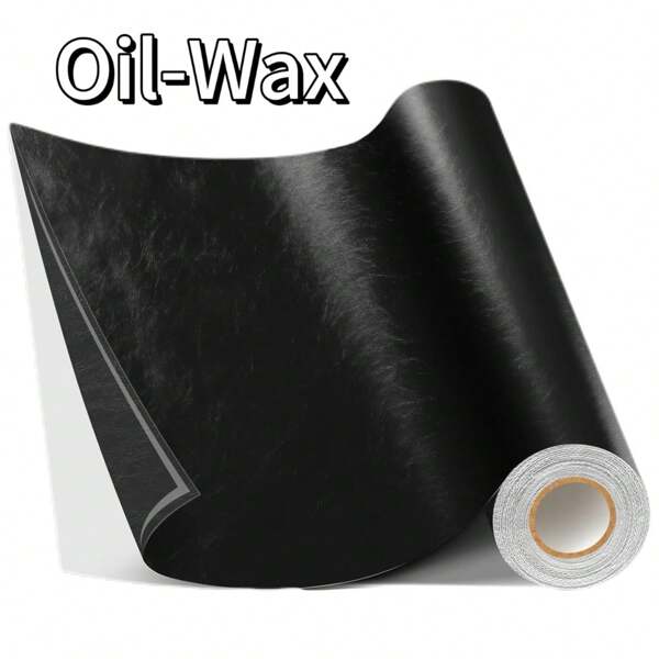 54inch Vintage Oil-Wax Self-Adhesive Leather Patch – Durable Peel And Stick Faux Leather Repair Tape For Sofa, Couch, Car Seat, Furniture, Dashboard, Notebook – Matte Finish, Easy To Cut, No Residue (Brown/Black)