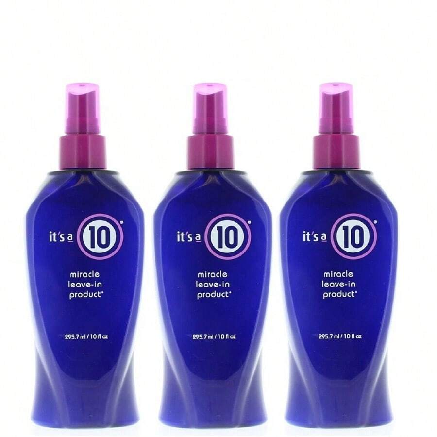 It's A 10 Miracle Leave-In Product 10oz/295.7ml (3 Pack) Frizz-Reducing, And Volumizing, Ideal For All Hair Types Perfect For Everyday Wear, Travel, Trial Use, Gifting, Dates, Parties, Holidays, And Special Occasions - 無色 - 查看 1