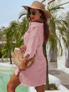 Women's Swimsuit Cover - Ups White Chiffon Bikini Swimwear Beach Dress Outfits Summer 6HQS - 粉色 - 查看 9