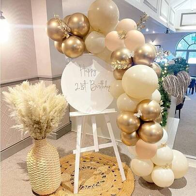 24/36 Stücke Hautfarben & Gold Luftballons Set, 10 Zoll Latex Ballons perfekt für Hochzeiten, Geburtstage, Jahrestage, Abschlüsse und andere Innenfeierlichkeiten - Geburtstagballons