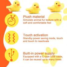 互动式电动扑翼鸭猫玩具：扑翼设计，娱乐运动两相宜，USB充电，适合所有品种和体型的猫咪 - 黃色 - 查看 8