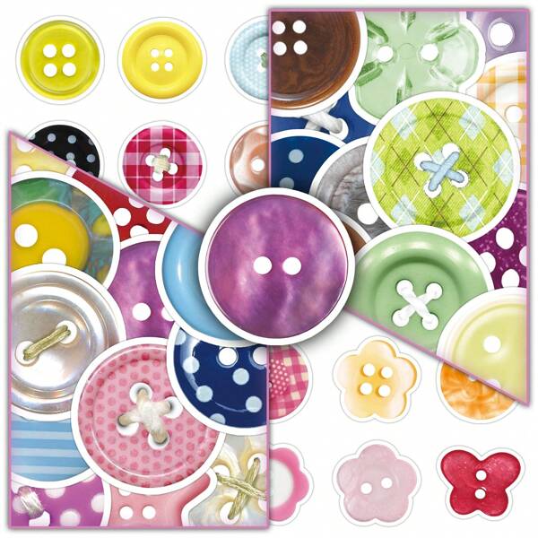 50pcs Colorful Button Doodle Cute Dopamine Minimalist Decorative Stickers For Storage Box, Tablet, And More School Supplies,Back To School