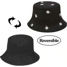 Reversible Bucket Hat For Women, Cute Beach Fisherman Style - Daisy - View 10