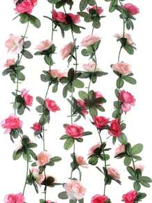 1PC/5pcs/10pcs Artificial Flowers Rose Vine DIY Garden Material Vine Wedding Site Decoration Home Bedroom, Living Room, Bathroom, Wall Hanging Decoration Material Outdoor Garden School Birthday Party Supplies Valentine's Day Decoration New Year