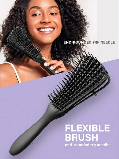 1pc Detangling Brush For Curly Or Straight Hair, Afro 3/4abc Texture, Faster N Easier Detangle Wet Or Dry Hair With No Pain Hair Brush Comb, Hair Styling Kit, Hair Tool Kit, Hairstyling Set ,Hair Styling Tools ,Beauty ,Hair Accessories