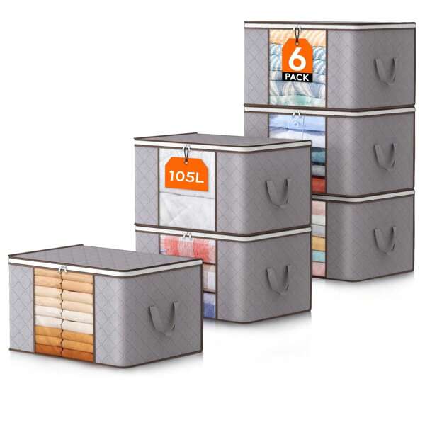 Household Storage Bags, Closet Organizers And Storage, Covered Clothing Storage Boxes, Foldable Storage Containers, Clothes With Reinforced Handles, Blankets, Bedding