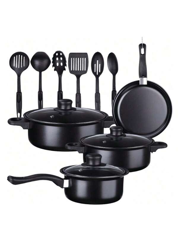 Juego de Ollas y Sartenes Antiadherentes, Juego de Utensilios de Cocina de 13 Piezas, Utensilios de Cocina