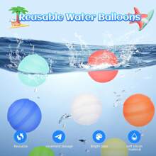 12/20pcs Reusable Water Balloons, Water For Swimming Pool, Beach, Outdoor Summer Set, Magnetic Water Balloons For Outdoor Activities, Birthday Gift For Friends And Family, Outdoor Accessories, Beach Essentials, Pool Float