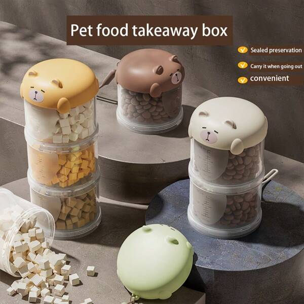 Portable Pet Outdoor Travel Snack Box, Plastic Snack Storage Container For Cats & Dogs, Hanging Mini Pet Snack Pouch For Training, Leash-Attached Snack Holder