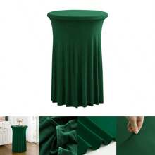 32" x 43" (ca. 81,3 x 109,2 cm) schwarzer runder Cocktail-Tisch Rock | Spandex Stretch passgenauer Tischbezug | knitterresistent, fleckenresistent, maschinenwaschbar für Bars, Hochzeiten, Partys und Veranstaltungen