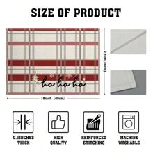 4/6 Stücke Weihnachtsbaum Tischsets, mit roten, weißen und karierten Mustern, robustes Material, geeignet für Küche, Esszimmer, Innen-/Außen Feiertagsdekoration, Thanksgiving und Weihnachten