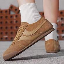 Herren Schnürsneaker mit flacher, rutschfester Sohle, weiche Sohle Skateboardschuhe, verschleißfeste Freizeitschuhe, Freizeitschuhe, flache Schuhe, Laufschuhe für Sport