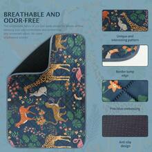 IEUUMLER Washable Pee Pads For Dogs 2 Pack Forest Pattern Reusable Waterproof Puppy Pads NonSlip Super Absorbent Dog Training Pad For Playpen Crate Bed EU013 Navy Blue Jungle 24x18 - NavyBlueJungle - View 2