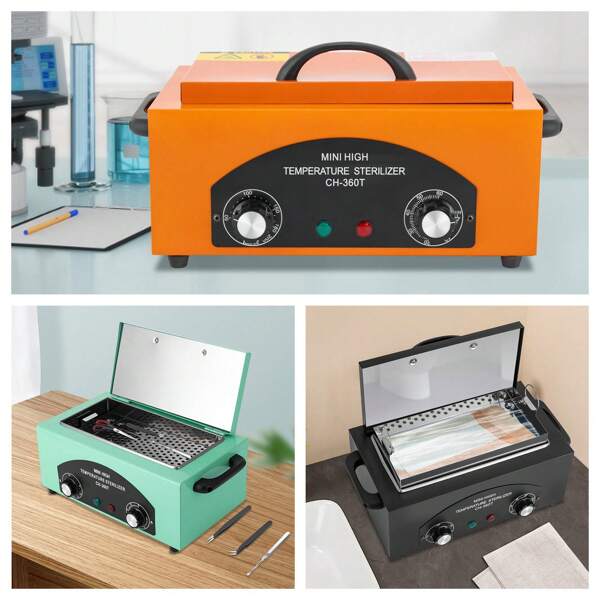 300W Heißluftsterilisator Desinfektion 220℃ Trockene Hitze Sterilisator Hochtemperatur-Sterilisator-Nagel-Werkzeug-Sterilisator mit Timer für Kosmetik, Fusspflegestudios, Friseursalon, Handtücher-/Werkzeugdesinfektionsschrank