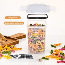 Juego de 10 tarros de almacenamiento de 1,6 L, caja de almacenamiento de cocina, recipientes herméticos de plástico con tapa, tarros de almacenamiento para almacenar pasta, cereales, arroz, harina y alimentos para mascotas, rosa+negro,