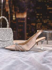 New Women Mid High Heel Pointed Toe Fashion Versatile Casual Pumps