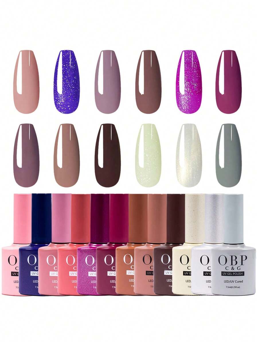 OBP C & G OBP Range Of 12 Semi-Permanent Gel Polish 3 Steps - 卡其色 - 查看 1