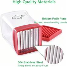 Meoky 1pc Speed Slicer Multi Functional Household Kitchen Fruit And Vegetable Quick Slicer With Pushing Board, Kitchen Small Tool - Red - View 8