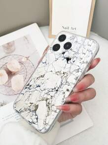 1 pieza Funda de teléfono anti-caídas con impresión de mármol transparente en TPU, compatible con iPhone 15/15Pro/15Plus/15ProMax/16/16Pro/16Plus/16ProMax, Galaxy S23 Ultra/A14/A24, Redmi Note 12Pro, Pixel 8/8 Pro