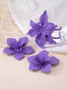2 Peças Conjunto de Pulseira e Brincos Florais Grandes, Vintage e Únicos, Adequado para Uso Diário de Mulheres