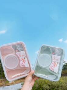 1pc School Student Multi-Function Bento Box Food Storage Container, Sealing Bowl Container, Kitchen Food Preservation Box, Suitable For Outdoor, Weddings, Parties, Gifts, Back To School - Multicolor - View 6