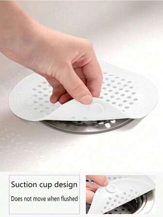 4pcs/1pc Square Drain Cover, 5.7-Inch TPR Hair Catcher Shower Drain, Flat Silicone Plug, Bathroom & Kitchen Drain Filter, Flat Shower Drain Protector With Suction Cup (White) Back To School