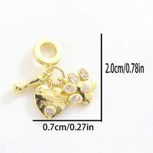 1 件铜合金猫、狗、独角兽吊坠 DIY 配件，可制作手链、项链、耳环、饰物、钥匙扣，适合儿童节、万圣节、情人节、珠宝制作、工艺品 - 彩色 - 查看 12