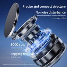 [强磁手机支架] 超强磁车载手机支架 - 车载手机支架 - 360 度旋转 - 机械真空吸盘 - 适用于所有手机、汽车/健身房/镜子/光滑表面