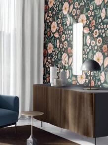 Pink Flowers Pattern Peel & Stick Wallpaper Boho Floral Garden Bedroom Self-Adhesive Removable Wallcovering Pre-Pasted Flowering Meadow Wall Paper Wall Stickers Room Decor Wall Decor Wall Sticker