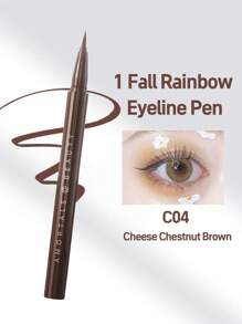 Amortals Eyeliner Pen Brown 0.01mm Ultra-Fine Waterproof Sweatproof Smudge-Proof Long-Lasting Pigmented Skin-Friendly Gentle Quick-Drying Matte Smooth & Fluid Tip Suitable For Travel Christmas Halloween Thanksgiving Valentine's Day Holiday Gifts Party Romantic Date Girlfriends Gathering Wedding Daily Commute Interview Graduation