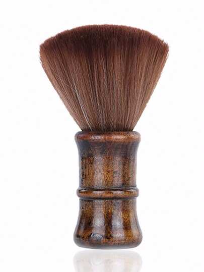 CTZIHGAO 1pc Soft Neck Duster Brush - Wooden Handle Hair Cleaning Tool For Barbers And Stylists - Anti-Static Fur Brush For Neck, Ears And Shoulders - Lightweight Ergonomic Design, Comfortable Grip - Professional Haircutting Cleaning Brush For Haircuts, Fades, And Beard Trimming