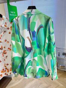 女士时尚新款单排扣长袖衬衫