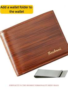 One-Piece/Light Coffee/Dark Coffee/Blue With Stainless Steel Wallet New Men's Wallet Short Glossy Wallet Fashionable Loose-Leaf Soft Leather Daily Essential - Multicolor - View 11