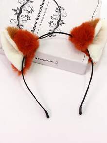 1个可爱熊耳发箍，可活动熊耳头饰，适合情人节、化妆、洗脸、动物角色扮演等场合，毛绒熊头箍，送给女友、妻子或家人的绝佳礼物