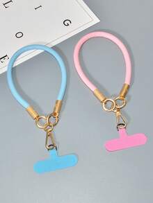 1pc Leather Short Phone Lanyard Wristband, Fashionable High-End Outdoor Wrist Strap, Keychain Sturdy Lanyard Gifts For Mother, Family, Friends, Birthday, Holiday Phone Charm, Phone Chain