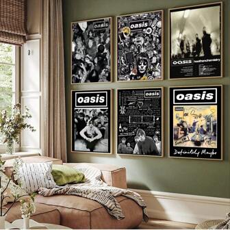 1 pieza Póster de arte de pared con opción de marco - Póster de la banda pop T-The R-Rain Cool O-Oasis, póster clásico y vintage de alta calidad para decoración de pared del hogar o habitación - Póster retro