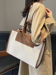 Minimalist Large Capacity Handbag Shoulder Bag Tote Bag Crossbody Bag - Brown - View 5