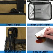 Local Shipping-Femuar Reusable Lunch Box For Men/Women - Insulated Lunch Bag Leakproof Lunchbox For Work Office Picnic Beach - Freezable Lunch Cooler Bag With Adjustable Shoulder Strap - Black - Màu Khaki - Xem 6