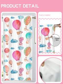 2 Panels Colorful Sky Adventure Window Drapes Cheerful Multicolor Hot Air Balloon Design Blackout Curtains Playful Balloon Print Sheer Curtains For Kids' Room & Nursery Decor - Multicolor - View 4