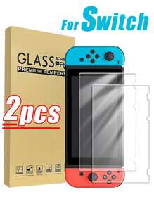 2pcs Switch Tempered Glass Screen Protector, High Definition, Touch Sensitive, Water-Resistant, Fingerprint-Proof, Anti-Drop, Anti-Scratch, Compatible With Switch/Switch Lite/Switch OLED/Switch 2