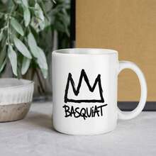 1PC Mugs, 11oz Movetly Mugs, American Jean Michel Artist Basquiat Long Sleeve For Men Retro Graphic Top Funny Creamics Coffee Mugs, Perfect Gift For Men & Women Coffee Cup White Cremics Coffee Accessories Mugs Family Home Decorations, Halloween Wedding Birthday Gifts Idea For Coworker, Husband, Boyfriends, Hand Wash Only, Perfect Gifts For Family Lovers, Teens, Women, Students,, Coffee, Or Tea Lovers - White - View 9