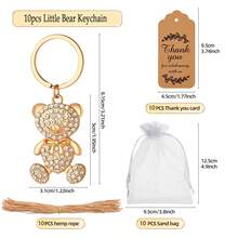 Gold Bear Keychain With Burlap Drawstring Card, Suitable For Wedding, Bride Or Birthday Party Gifts, Souvenirs, Decorations And Memorabilia, Wedding Guest Favors, Wedding Gifts For Guests, Valentine's Day Gifts - Golden Diamond Bear - View 4