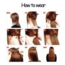 Clip In Hair Extensions 7PCS Synthetic Highlight Soft Long Wavy Hair Extensions 22Inch Thick Hairpiece Hair Extensions For Women