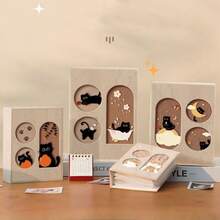 可爱奢华设计卡片收集册 3 英寸 50 页偶像照片卡夹猫主题封面 200 个插槽相册 - 彩色 - 查看 2