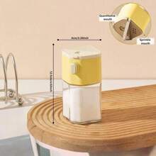 Frasco de sal de vidrio, tarro sellado a prueba de humedad de doble uso para condimentos, recipiente recargable con tapa a presión adecuado para camping y uso doméstico